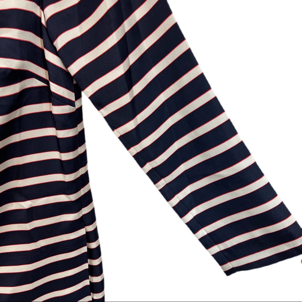 J.Crew 100% Silk Striped Sheath Dress 00 With Pockets Dead Stock - Picture 6 of 13